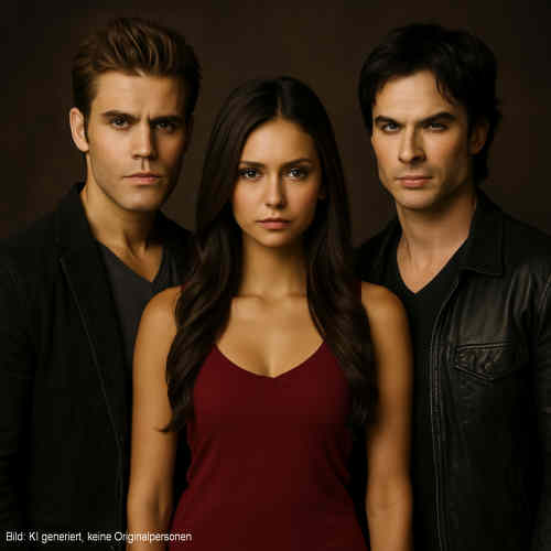 Elena Gilbert mit Damon und Stefan Salvatore